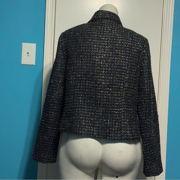Lane Bryant Tweed & Silver tinsels cropped Blazer Classic Structured Design 18 - Picture 8 of 12